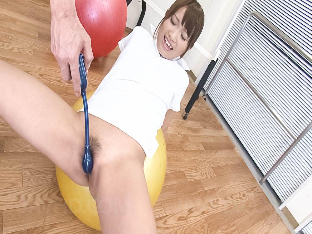 Asian Fuck Ball - Suzu Minamoto Asian has crack fucked with vibrator on huge ball