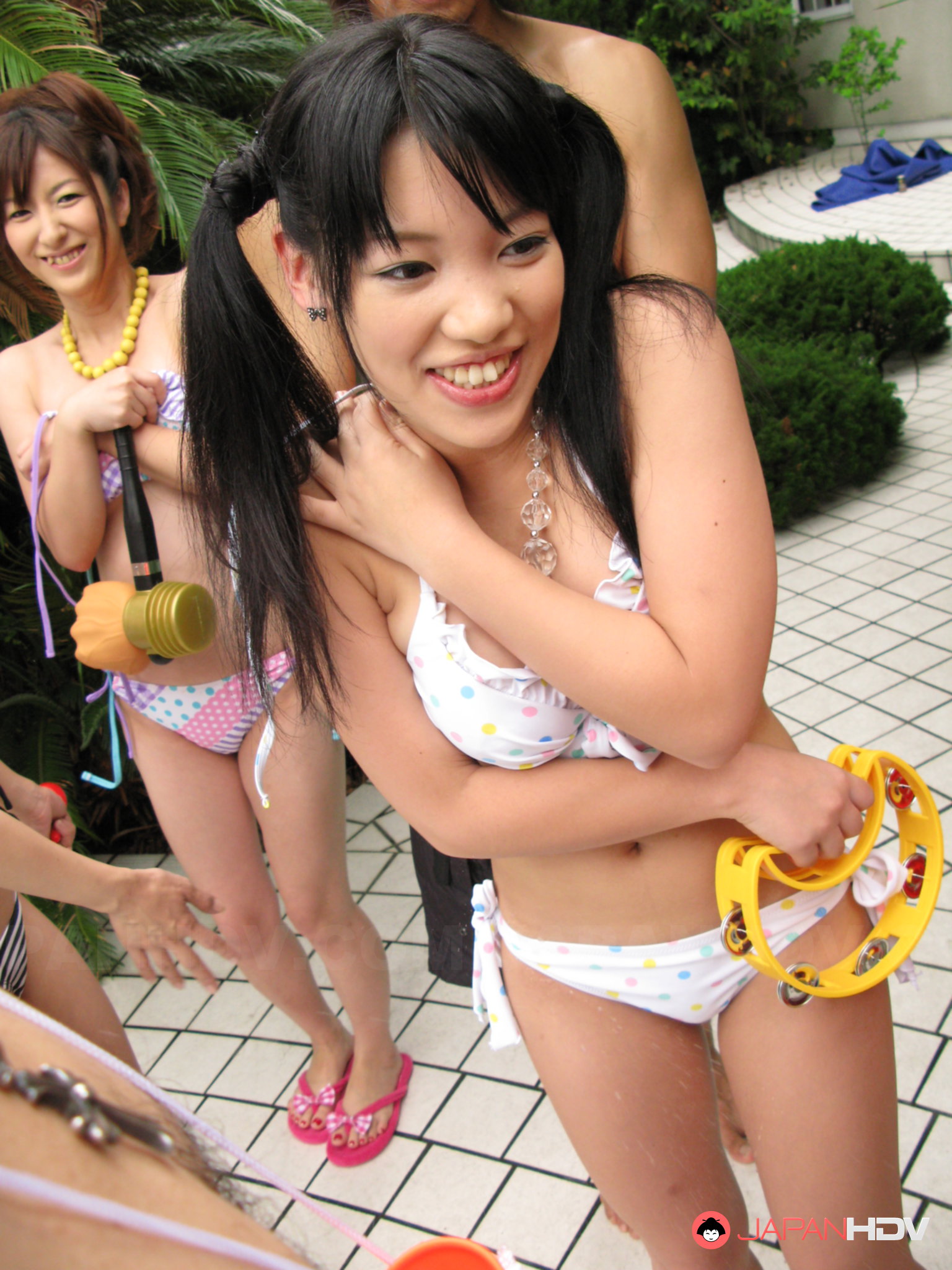 Pool Party Pussy - Japanese girls enjoy in some sexy pool party
